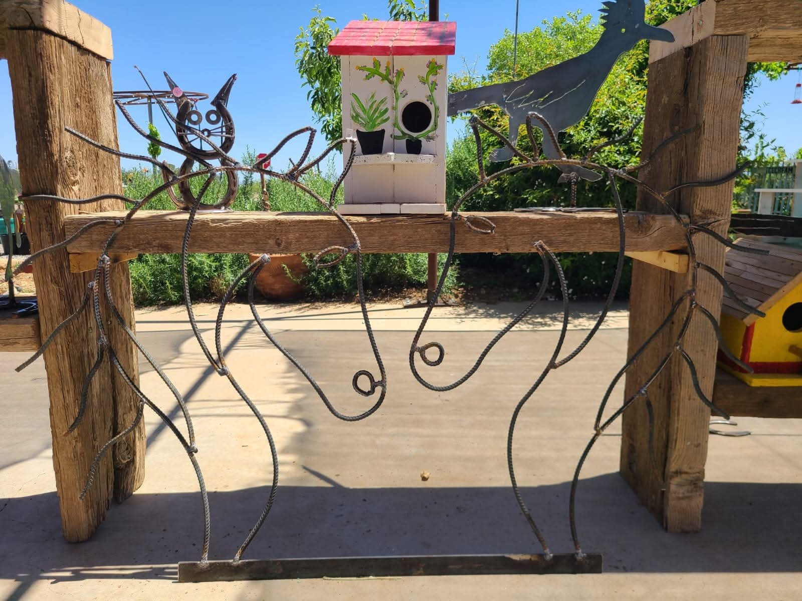 Metal and wood sculpture